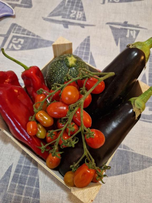 a pile of vegetables sitting on a table at Apartamento El Toyo in Almería