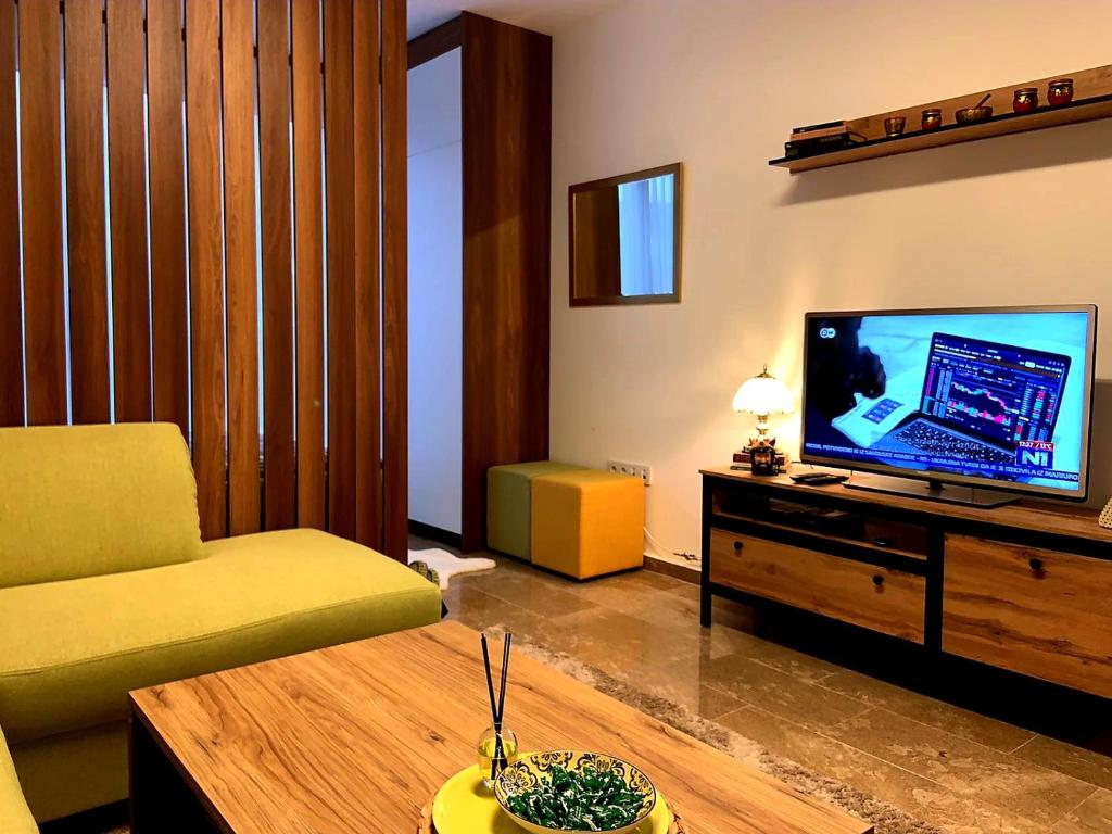 sala de estar con sofá y TV en Apartment Aria en Travnik