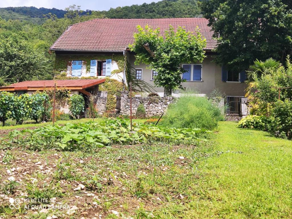a house with a garden in front of it at Du Vent Dans Les Arbres -120m2 Belle vue sur le lac in Chindrieux