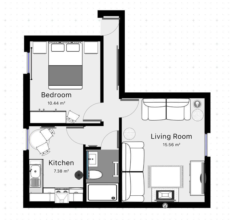 Půdorys ubytování Deeside Snugs Apartments