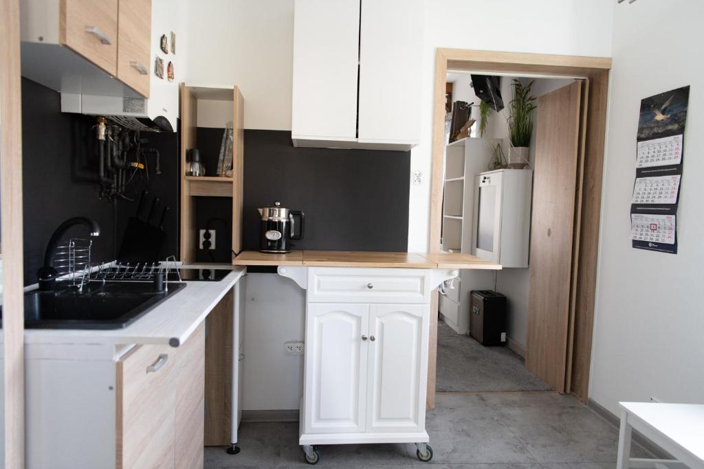 Kuchyňa alebo kuchynka v ubytovaní Stylowy apartament w historycznej części Gdańska