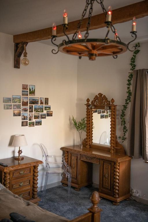 Posedenie v ubytovaní Stylowy apartament w historycznej części Gdańska