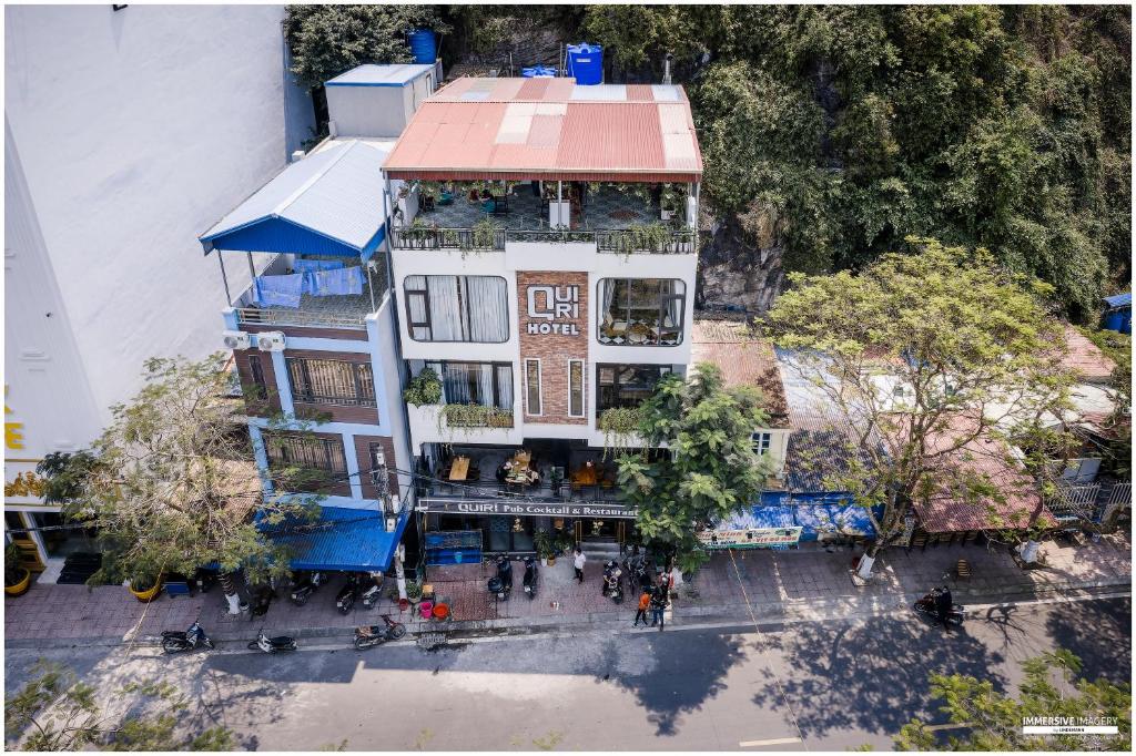 an overhead view of a building in a city at Quiri Hotel in Cat Ba