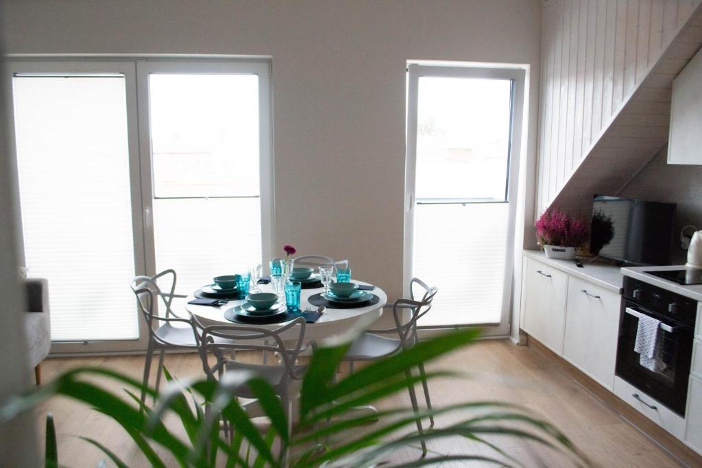 Kuchyň nebo kuchyňský kout v ubytování Topaz Apartamenty