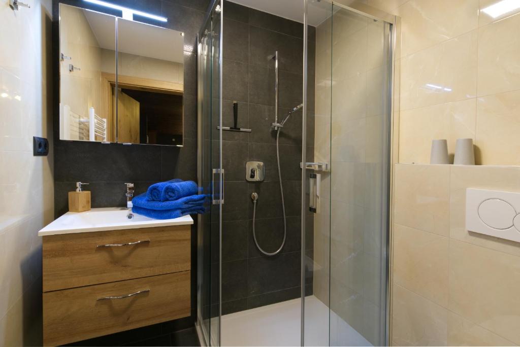 Koupelna v ubytování Appartements Wolf