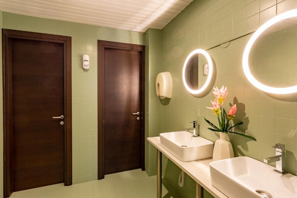 Koupelna v ubytování Hotel Ambra