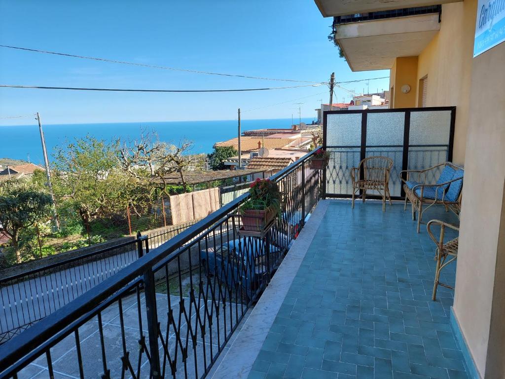 a balcony with a view of the ocean at Casa Gargiulo in Massa Lubrense