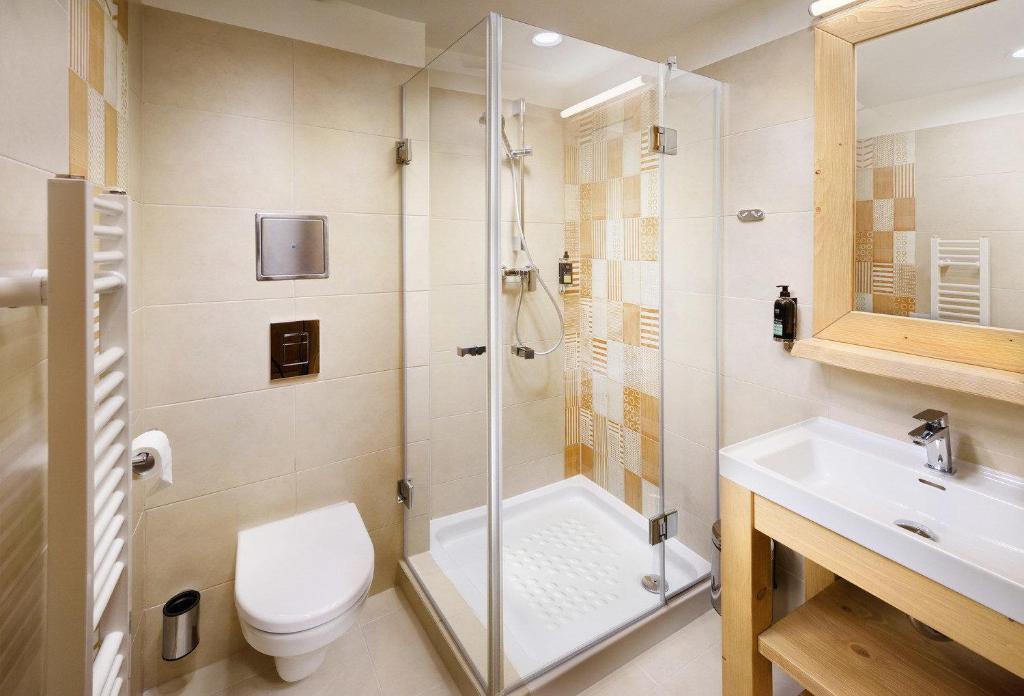 Koupelna v ubytování Hotel Srdiečko