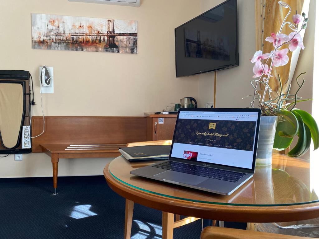TV a/nebo společenská místnost v ubytování Zámecký Hotel Zlatý Orel