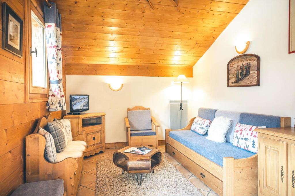 Χώρος καθιστικού στο Le Serre D'or, grand appartement au pied des pistes de ski