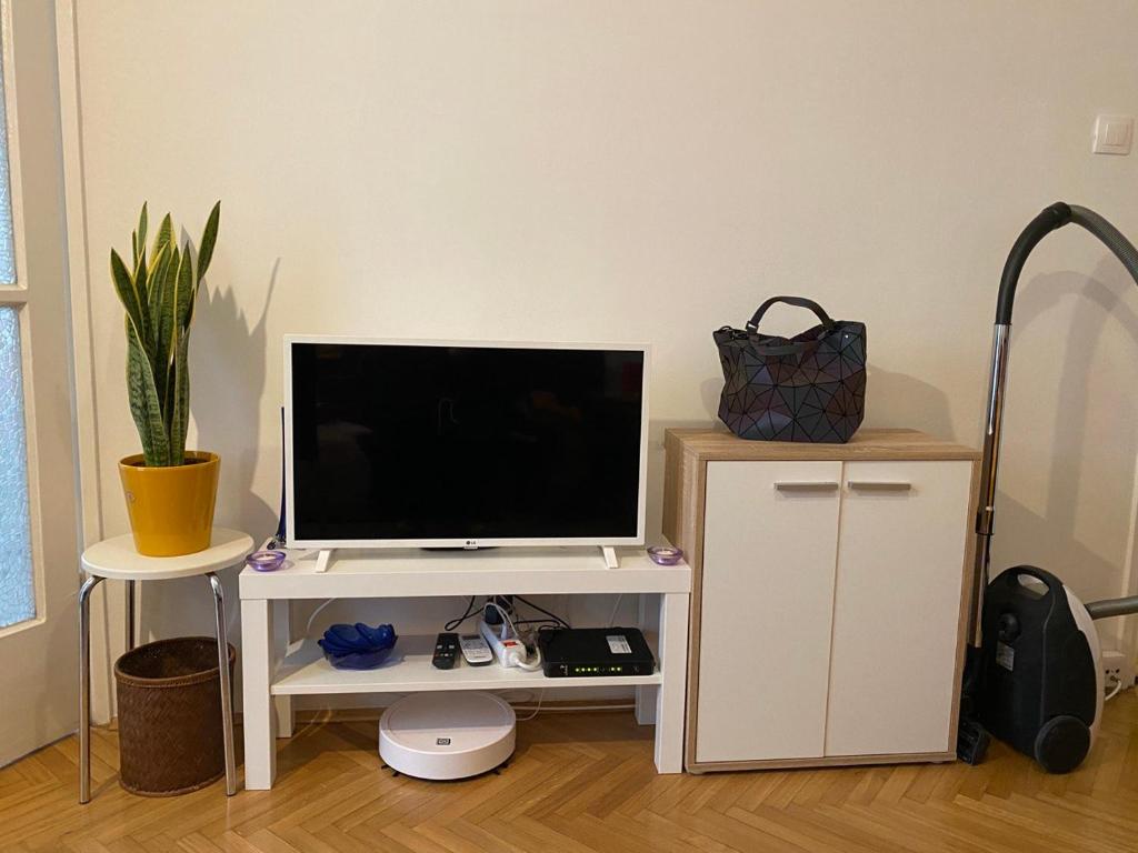 TV a/nebo společenská místnost v ubytování Colorful Urban Oasis