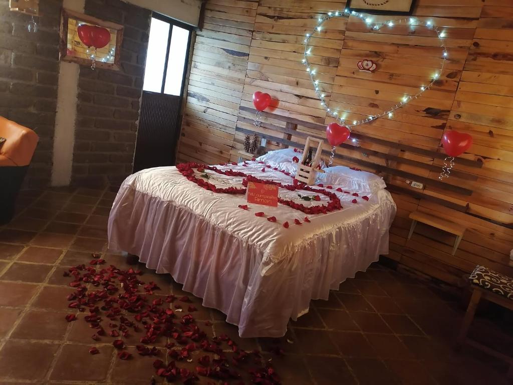 Postel nebo postele na pokoji v ubytování Cabanas Sierra Nublada
