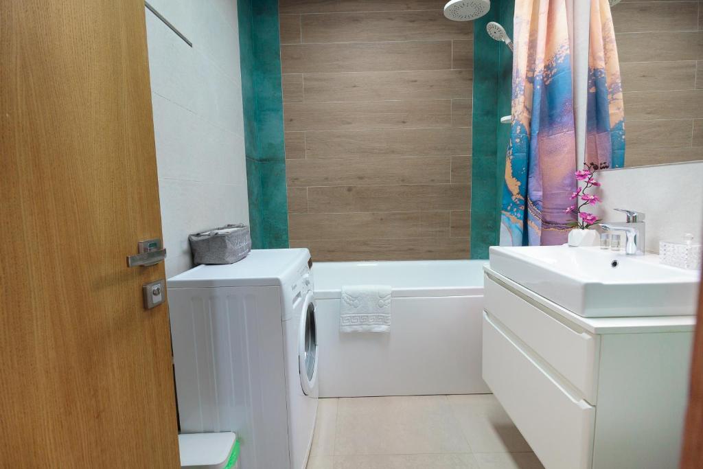 Koupelna v ubytování Gold Class Apartments AMS