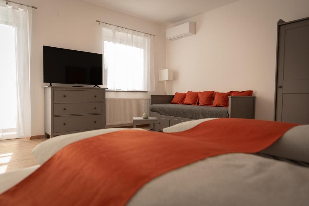 TV a/nebo společenská místnost v ubytování CLAUS RESCH APPARTEMENTS