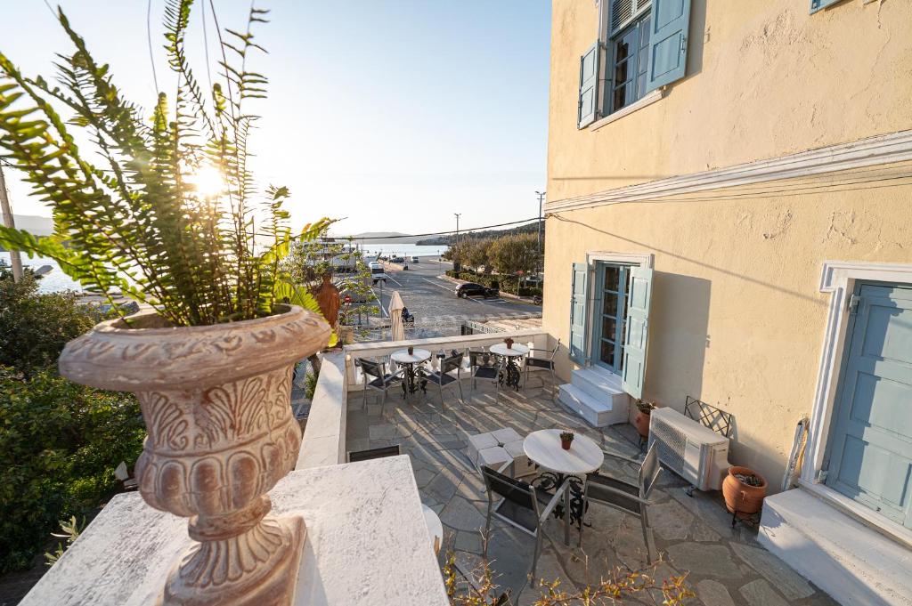 A balcony or terrace at Dionysos Hotel