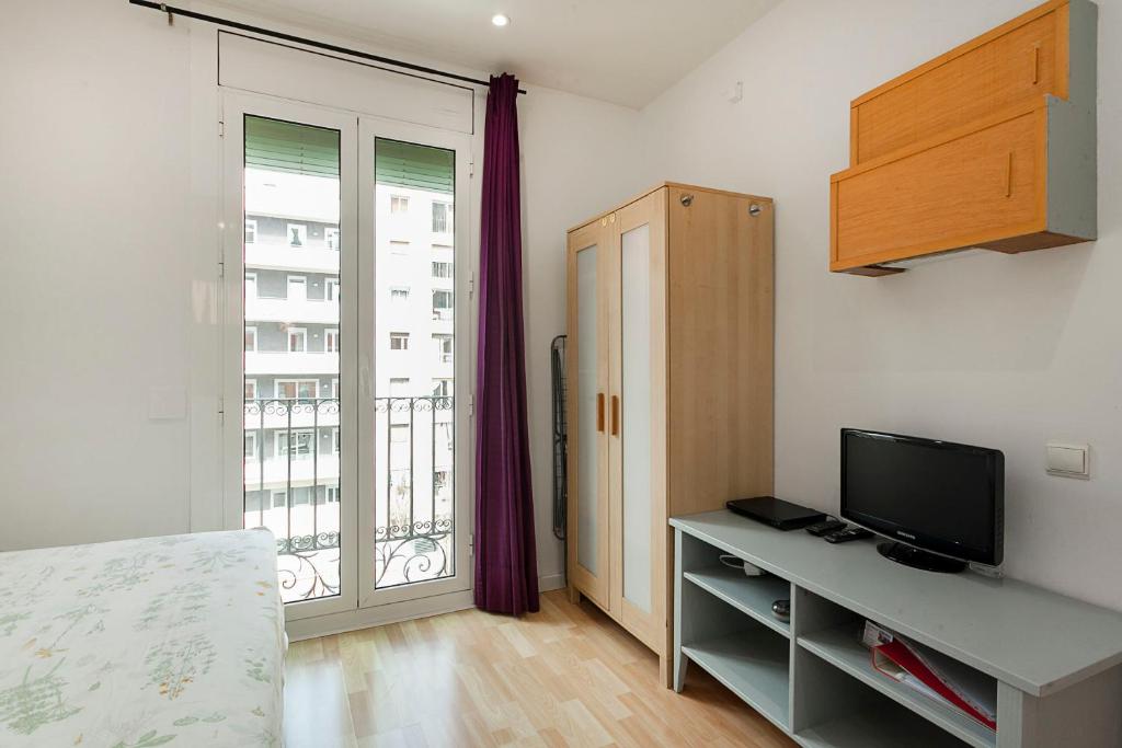 Televízia a/alebo spoločenská miestnosť v ubytovaní SAGRADA FAMILIA APARTAMENT