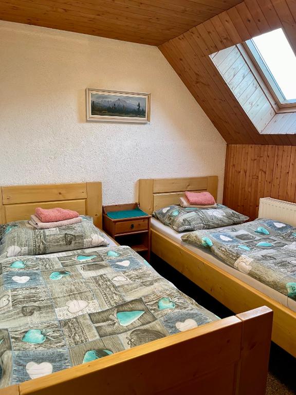 Postel nebo postele na pokoji v ubytování Chata Vanda
