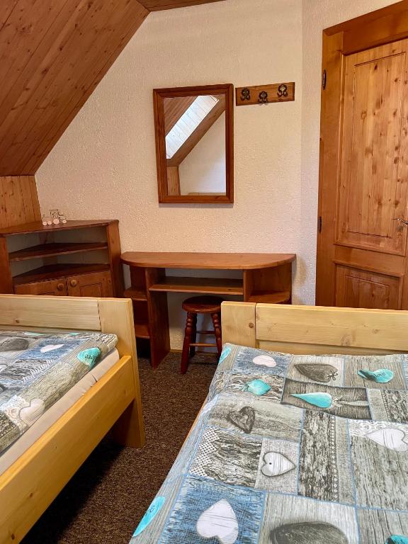 Postel nebo postele na pokoji v ubytování Chata Vanda