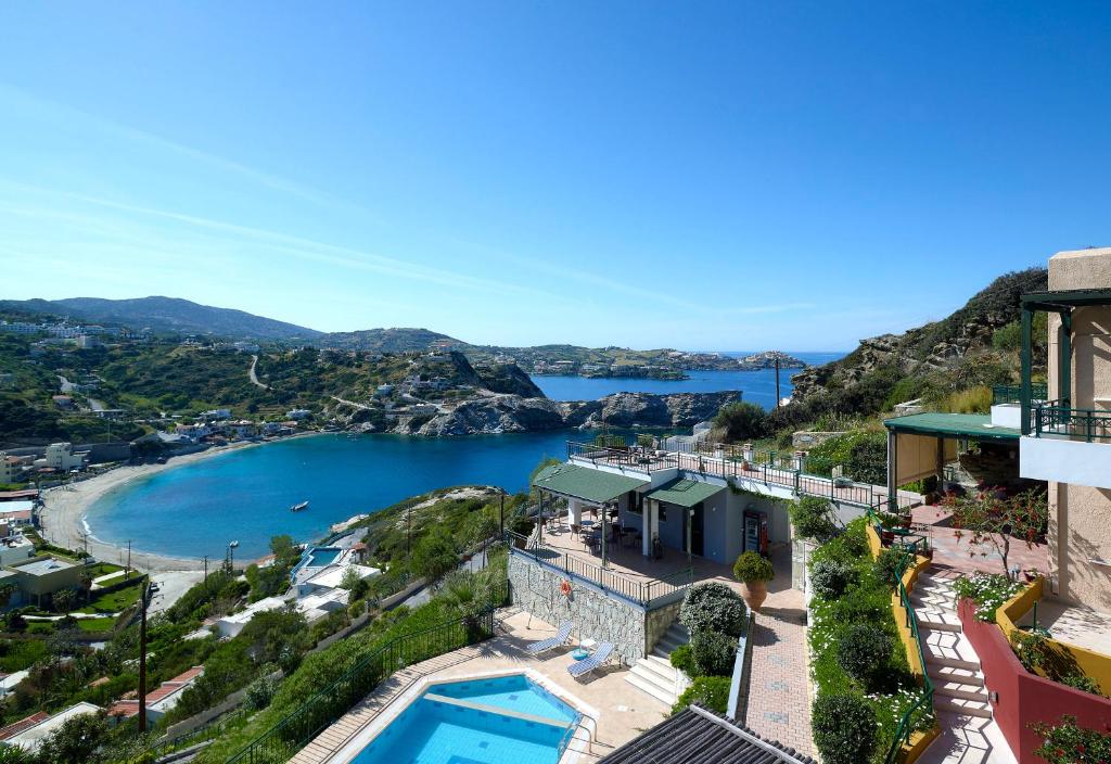 a view of the water from a house at Erivolos Studios & Apartments in Ligaria