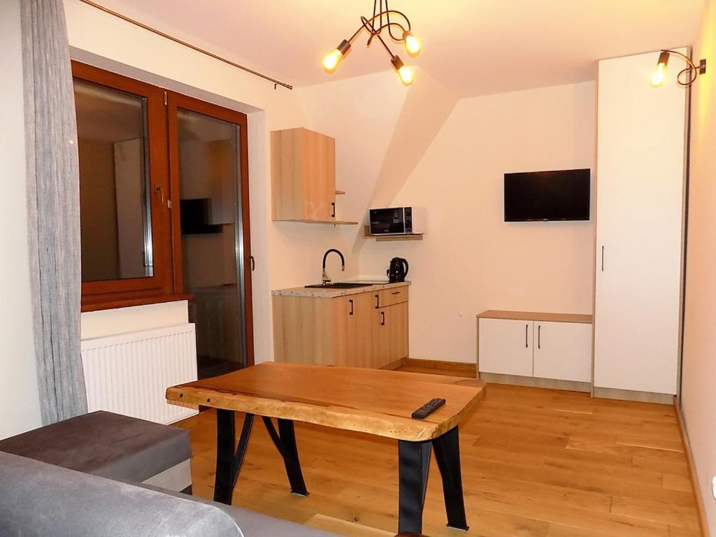 Televízia a/alebo spoločenská miestnosť v ubytovaní Apartament nr 5 U Miśka z jedną sypialnią