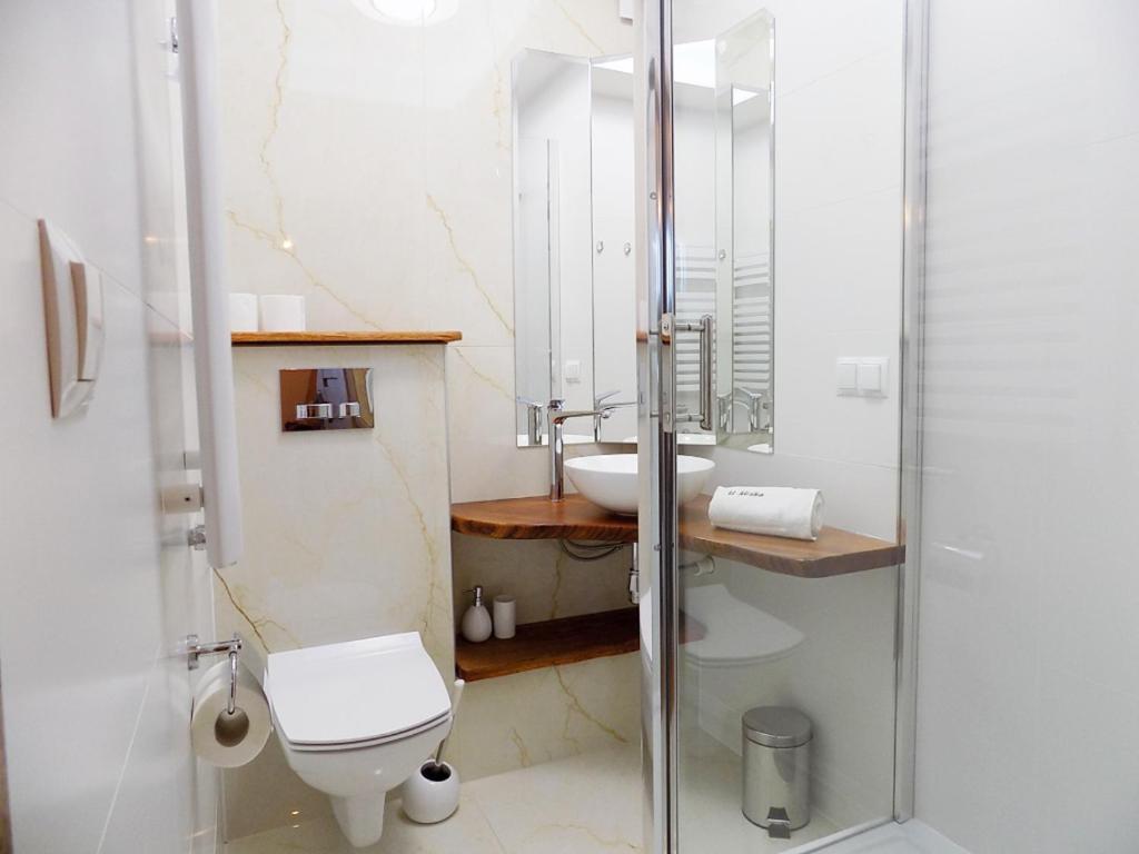 Kúpeľňa v ubytovaní Apartament nr 5 U Miśka z jedną sypialnią