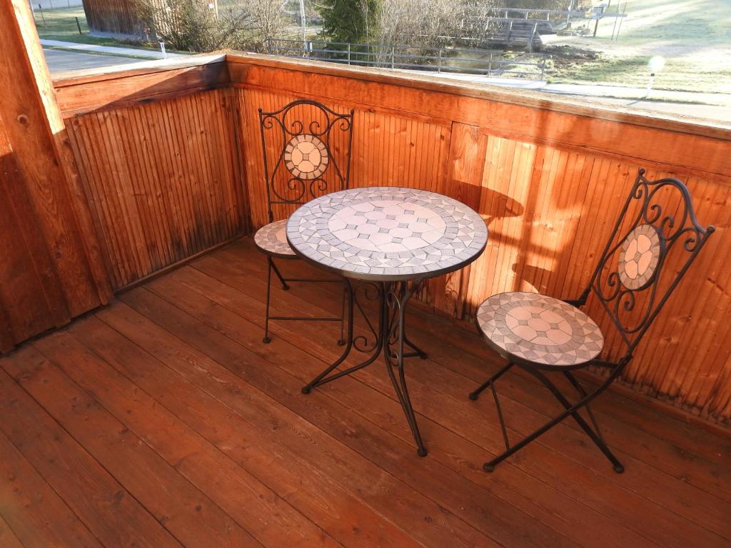 Balkón nebo terasa v ubytování Ferienhaus Grubegg