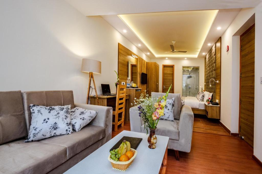 Posezení v ubytování Anand Vardhan Resorts