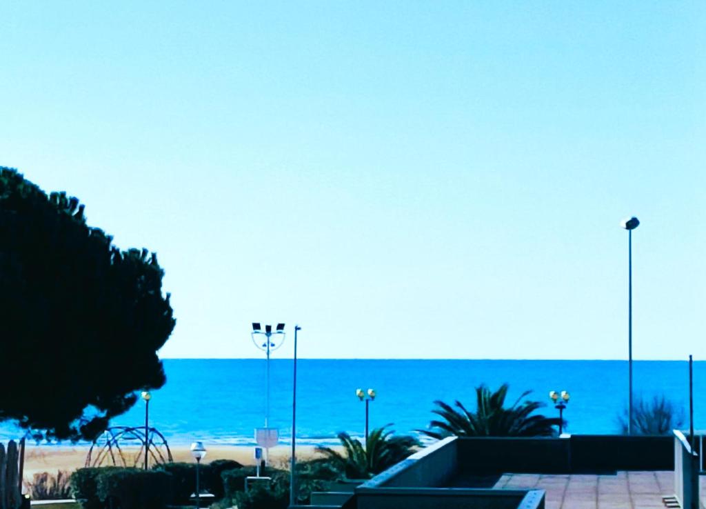 a view of a beach with the ocean in the background at NIAGARA Resort Green Life Residence in Bibione