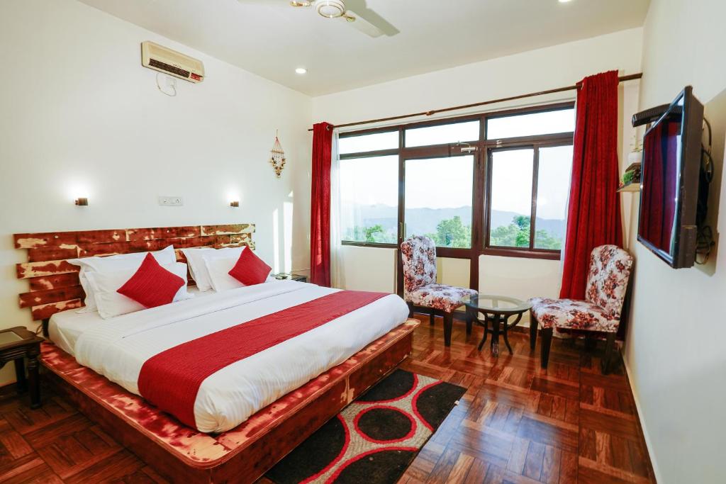 Postel nebo postele na pokoji v ubytování Hotel Sagarmatha