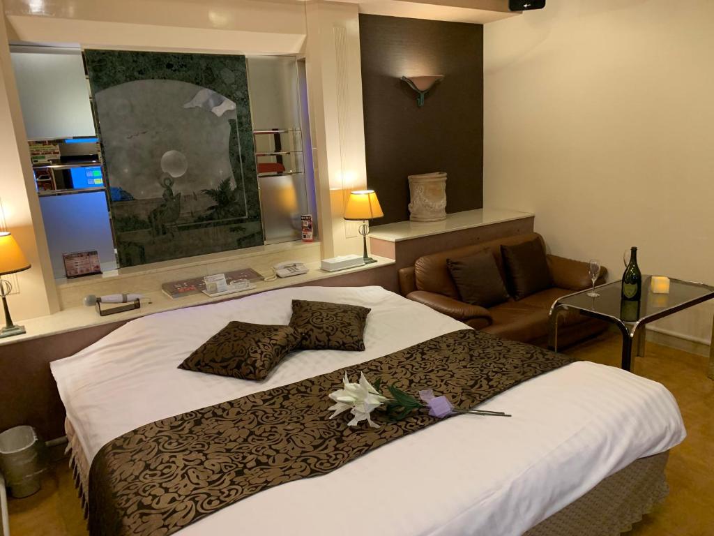 Postel nebo postele na pokoji v ubytování Hotel Chocola Gose (Adult Only)