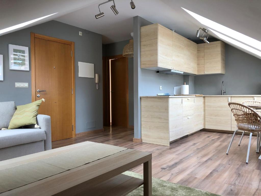 Kuchyň nebo kuchyňský kout v ubytování Precioso apartamento con vistas al mar en Carnota