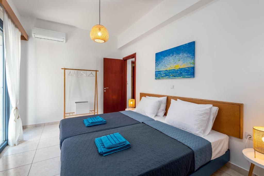 Łóżko lub łóżka w pokoju w obiekcie Sacada Seascape Nisyros