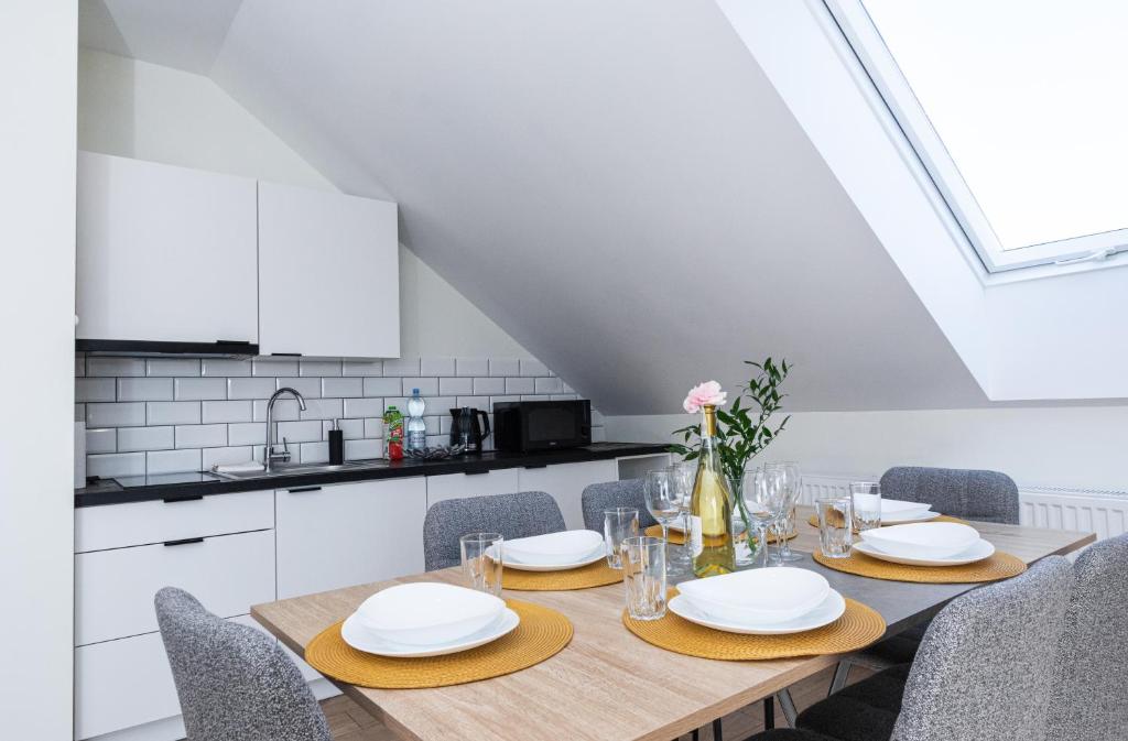 Kuchyňa alebo kuchynka v ubytovaní Apartamenty Jantar