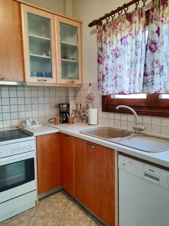 Kuchyň nebo kuchyňský kout v ubytování Aktaia Villa