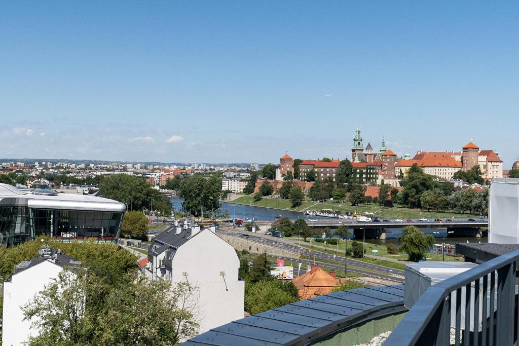 Výhľad na mesto Krakov alebo výhľad na mesto priamo z apartmánu