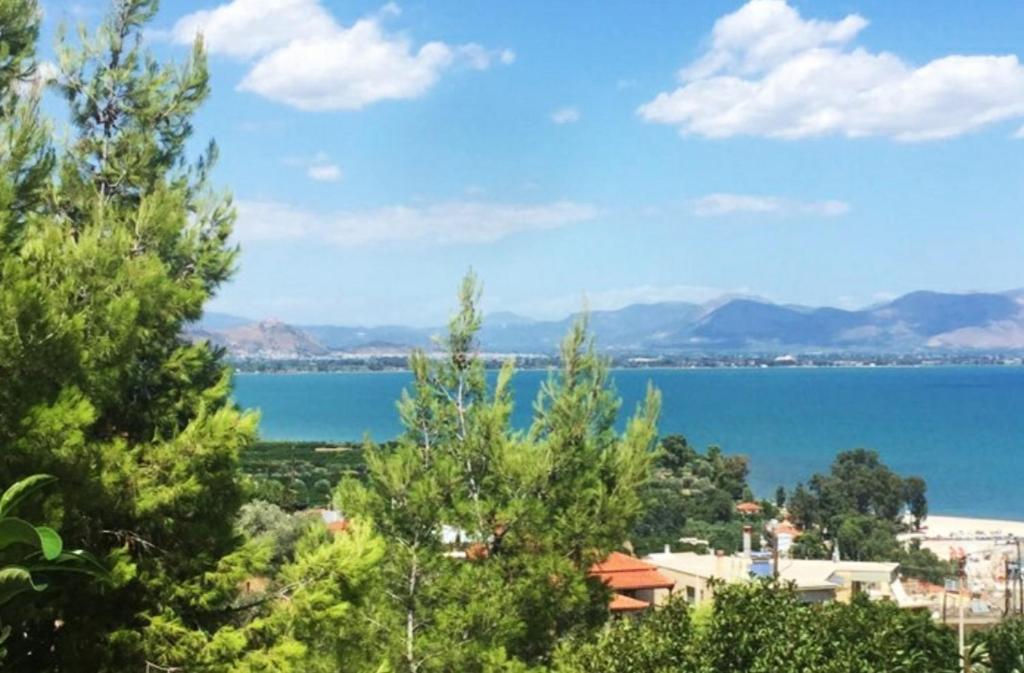 a view of a large body of water at Sea view maisonette near Nafplio!1' drive to beach in Kivérion