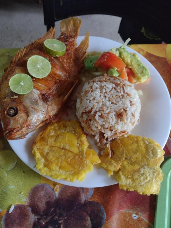 Comida en la casa de huéspedes o alrededores