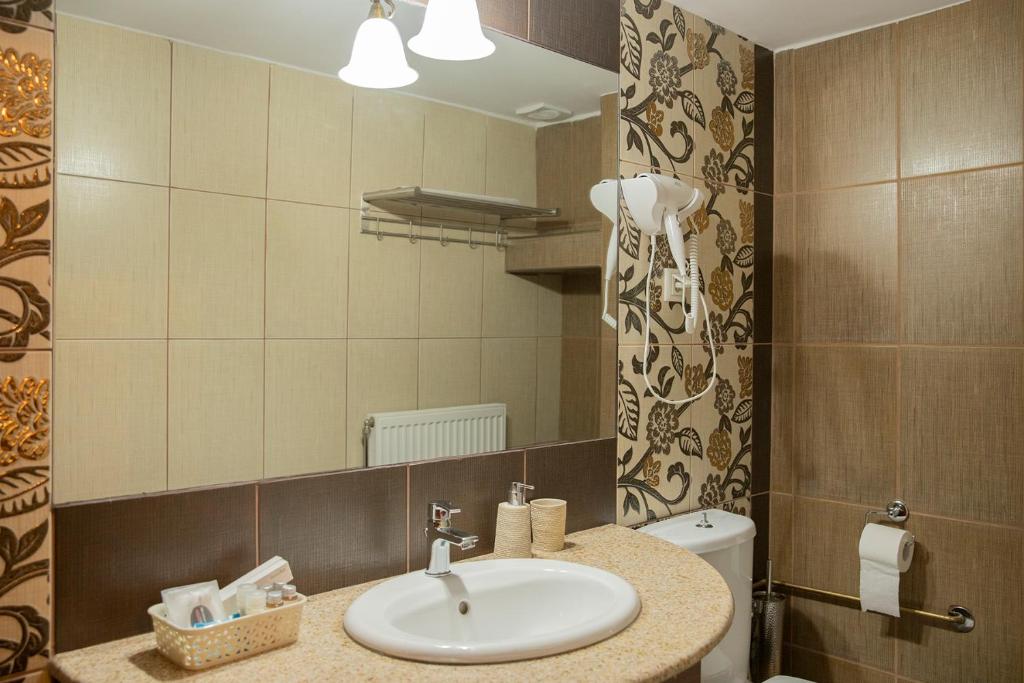 Koupelna v ubytování Guesthouse Ourania