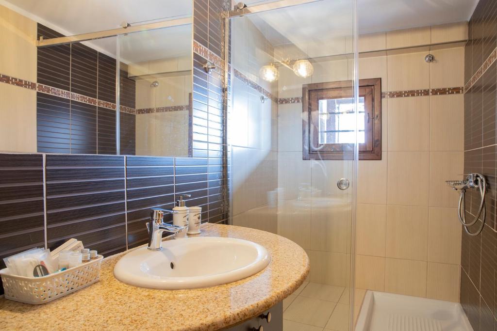 Koupelna v ubytování Guesthouse Ourania