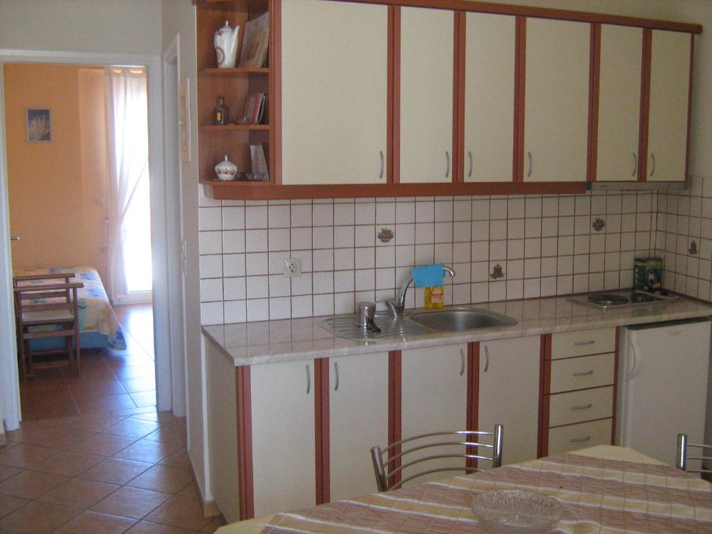Kuchyň nebo kuchyňský kout v ubytování Filoxenia