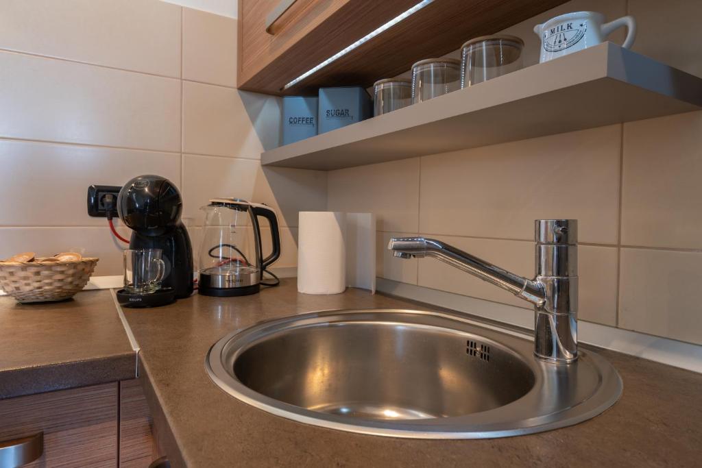 Kuchyň nebo kuchyňský kout v ubytování Penthouse Gea