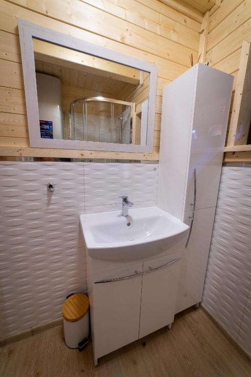 Kúpeľňa v ubytovaní Domki na Podgórzu