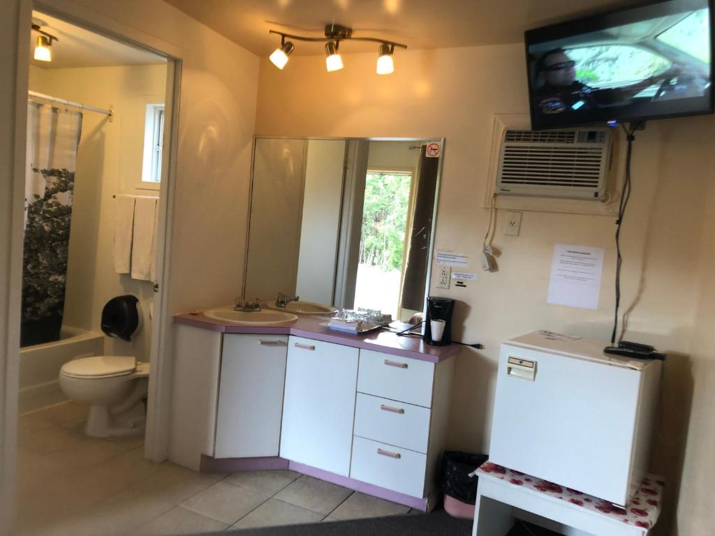 Koupelna v ubytování Motel Le Voyageur