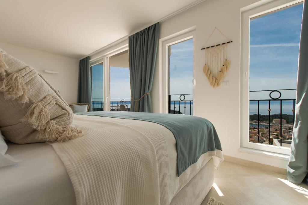 Posteľ alebo postele v izbe v ubytovaní Villa Smaragd - Perle - Luxury Apartments With Shared Pool
