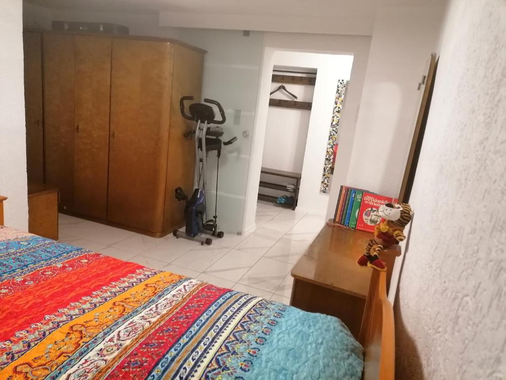 Postel nebo postele na pokoji v ubytování Schöne Einliegerwohnung in Hechingen