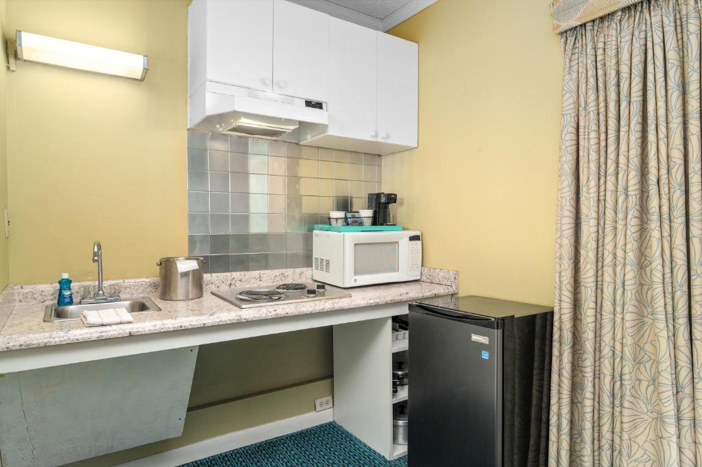 Kuchyň nebo kuchyňský kout v ubytování Cayman Suites Hotel