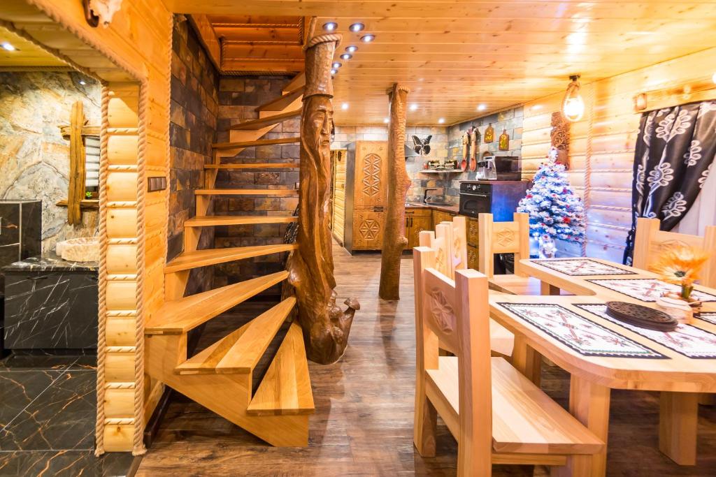 Kuchyň nebo kuchyňský kout v ubytování U Tadka dom z jacuzzi na zielonej