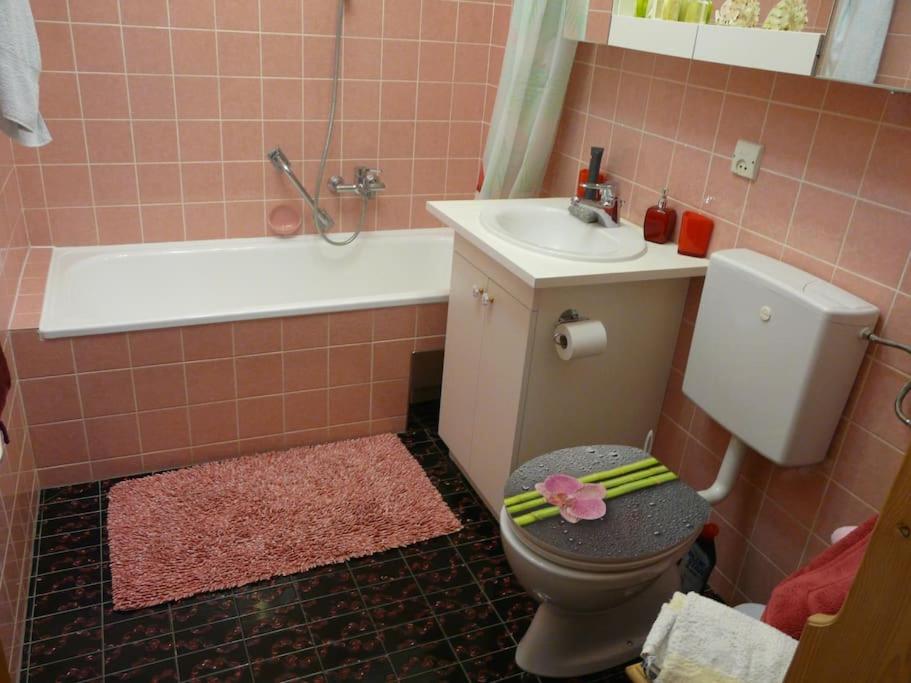 Koupelna v ubytování Kleine feine Wohnung in Toplage