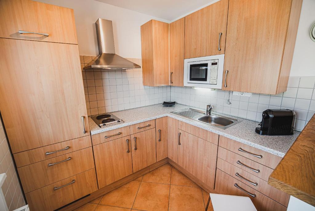Kuchyň nebo kuchyňský kout v ubytování Apartment pri Povhih