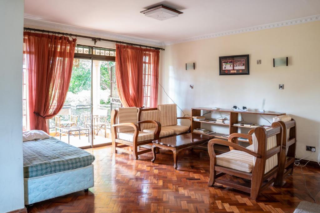 Posezení v ubytování dreamplace Gigiri